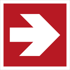 Retningspil vendbar for brannutstyr - Brannskilt ISO 3864