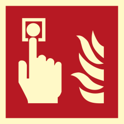 Brannalarm alarmknapp - Brannskilt ISO 7010 F005