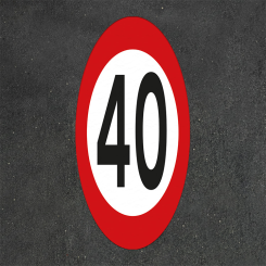 PREMARK C55 ovalt 40 km fartsgrensesymbol – termoplastisk vegmerking for asfalt