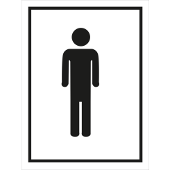 Man - toilet sign - Selvklebende vinyl - 150 x 100 mm
