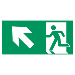 Escape route upstairs left - Klar vinyl - 50 x 100 mm