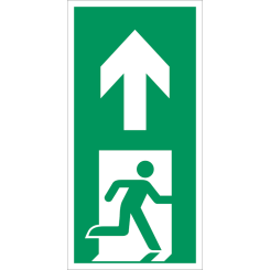 Escape route forward right vertical - Klar vinyl - 100 x 50 mm