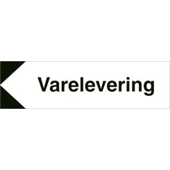 HMS Byggeplasskilt: Varelevering - Retningsskilt med pil til venstre