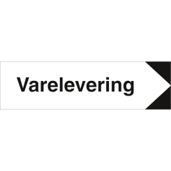 HMS Byggeplasskilt: Varelevering - Retningsskilt med pil til høyre