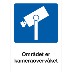 Området er kameraovervåket skilt - Flere størrelser