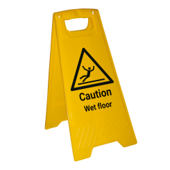Caution Wet Floor advarselsskilt – frittstående skilt