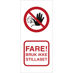 Skilt til stillas: Fare! Bruk ikke stillaset - Plast - 355 x 155 mm