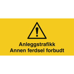 HMS Byggeplasskilt: Anleggstrafikk - Refleks alu-sandwichplate - 330 x 660 mm