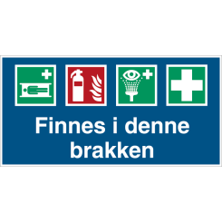 HMS Byggeplasskilt: Finnes i denne brakken - Refleks alu-sandwichplate - 330 x 660 mm