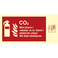 CO2-brannslokker - Brannskilt ISO 7010 F001