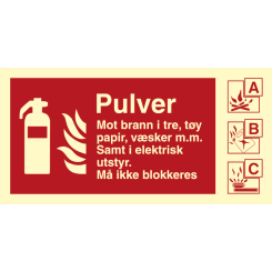 Pulverslukker - Brannskilt ISO 7010 F001
