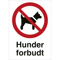 Hunder forbudt - Refleks alu. - A4