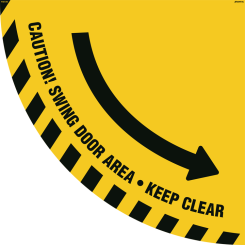 Caution! Door swing area - Gulvskilt - ISO 7010