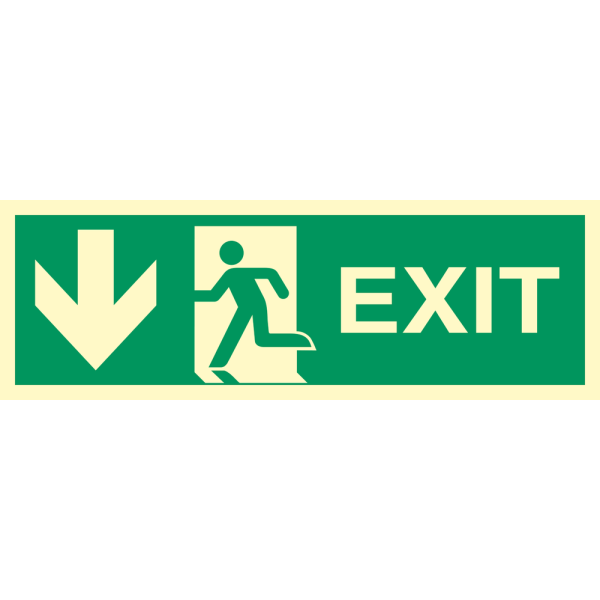 Exit left, arrow down - IMO Direction sign