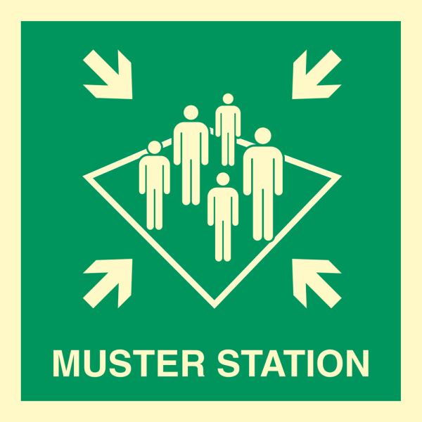 Direction sign - Muster station