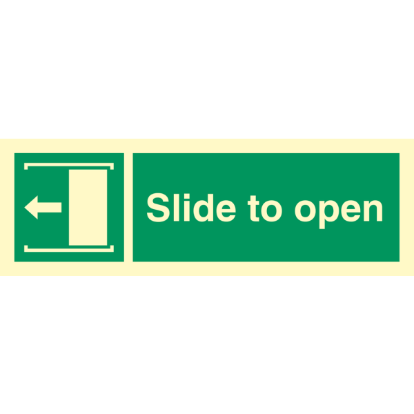 Direction sign - Slide to open left 