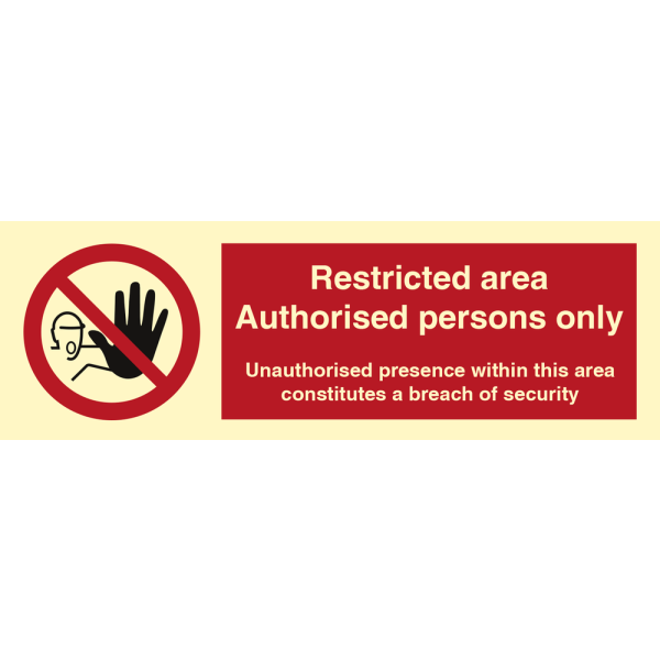 Restricted area authorised persons only - IMO Prohibition sign - IMPA 338691