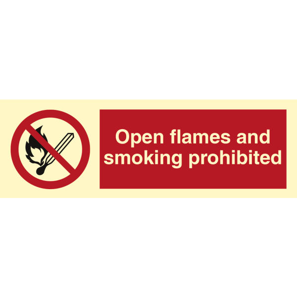 Open flames and smoking prohibited - IMO Prohibition sign