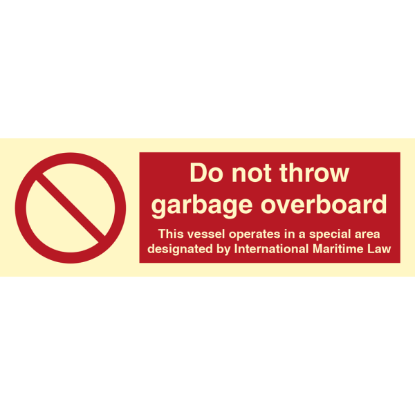 Do not throw garbage overboard - IMO Prohibition sign - IMPA 338567