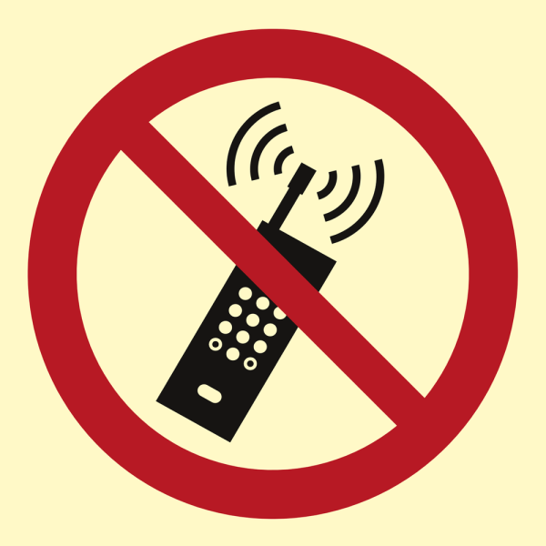 No mobile phones - IMO Prohibition sign - IMPA 338510