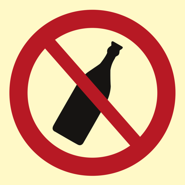 No bottle allowed - IMO Prohibition sign