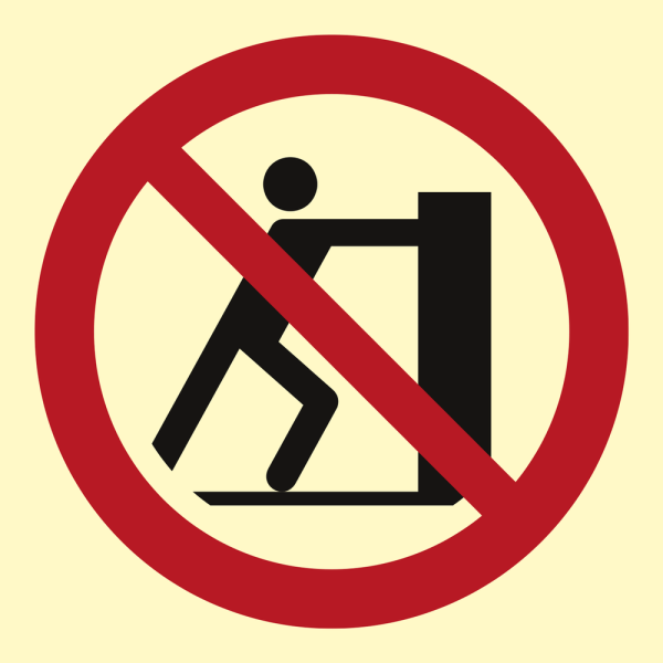 No pushing - IMO Prohibition sign