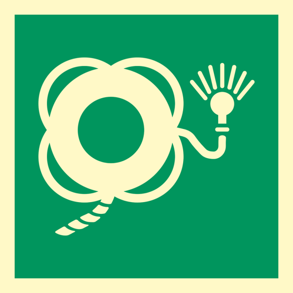 IMO sign- Lifebuoy with line and light 