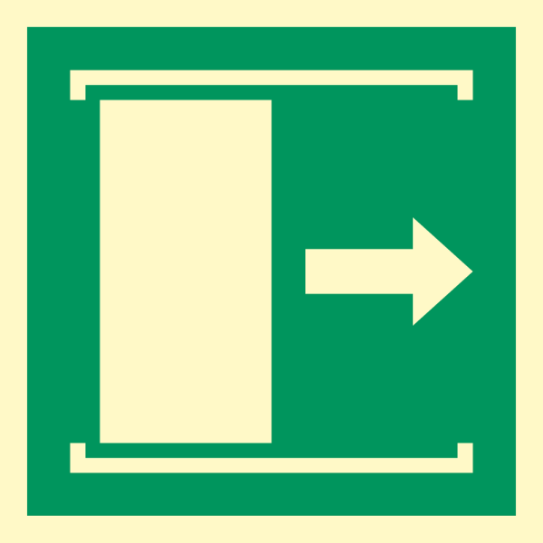 Door slides right to open - IMO sign