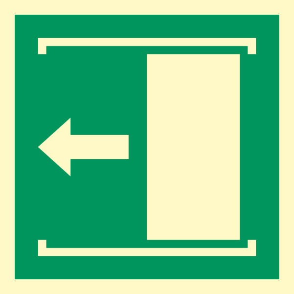 Door slides left to open - IMO sign