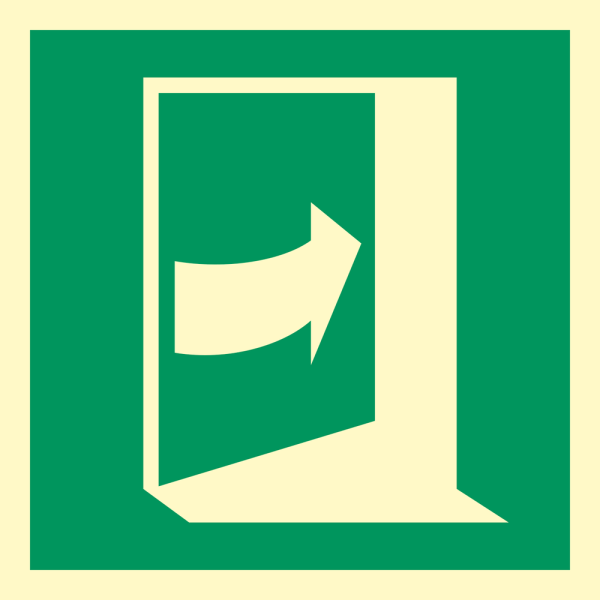 Push door on the right-hand side to open - IMO sign