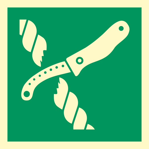 Liferaft knife - IMO sign