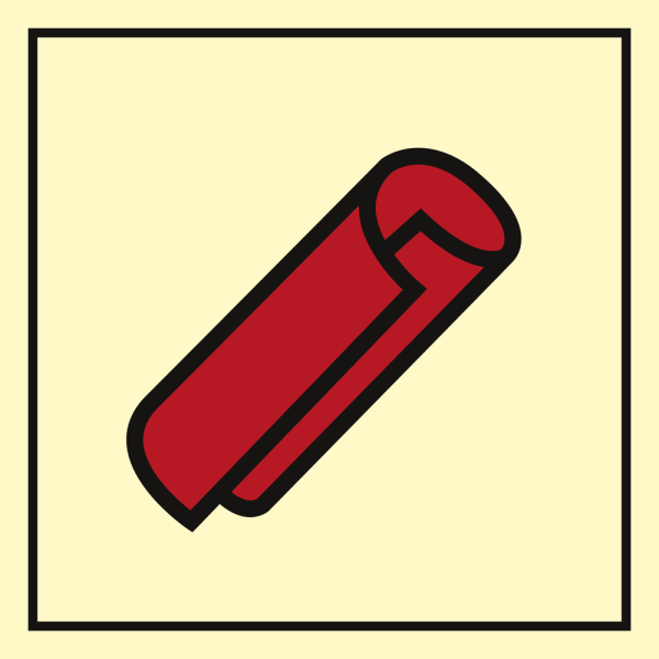 Fire blanket - IMO Fire Control sign