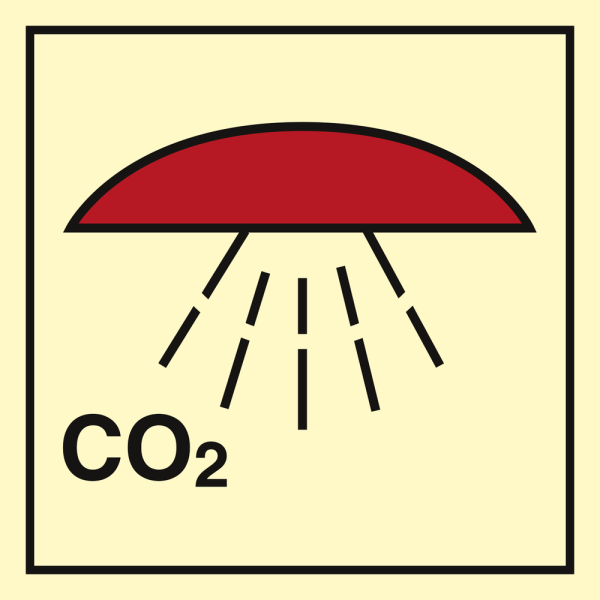 Space protected by CO2 - IMO Fire Control sign - IMPA 336007