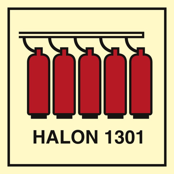 Halon 1301 Battery - IMO Fire Control sign - IMPA 336010