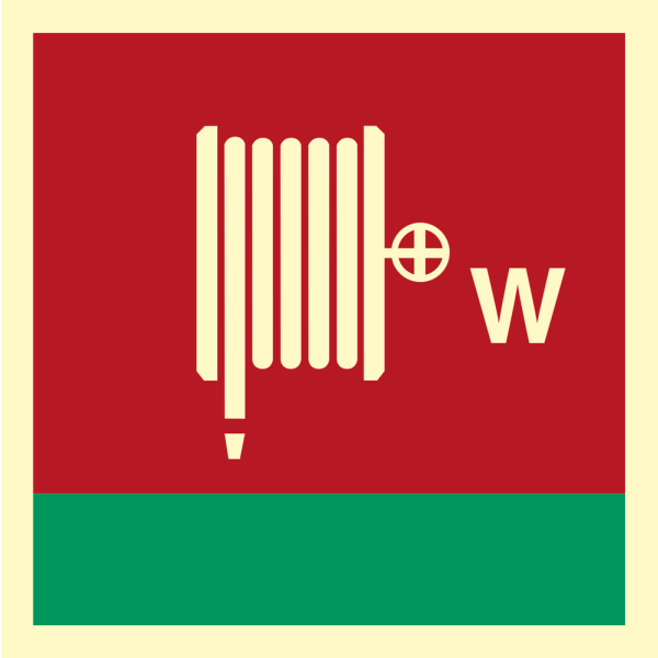 Fire hose and nozzle Water - IMO Fire Control sign - IMPA 336846