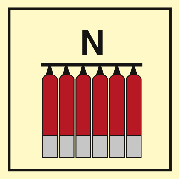 Fixed Nitrogen fire extinguisher battery - IMO Fire Control sign - IMPA 336827