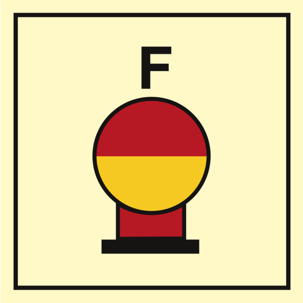 Fixed foam fire extinguishing bottle - IMO Fire Control sign - IMPA 336835