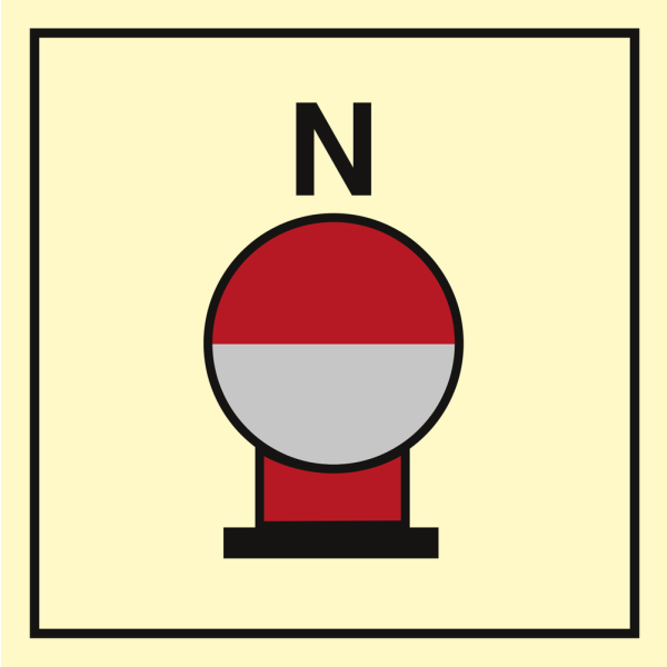 Fixed nitrogen fire extinguishing bottle - IMO Fire Control sign - IMPA 336833