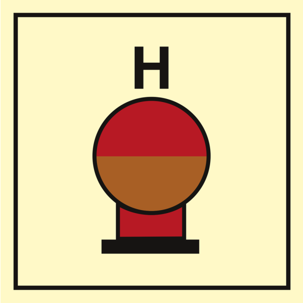 Fixed halon fire extinguishing bottle - IMO Fire Control sign - IMPA 336834