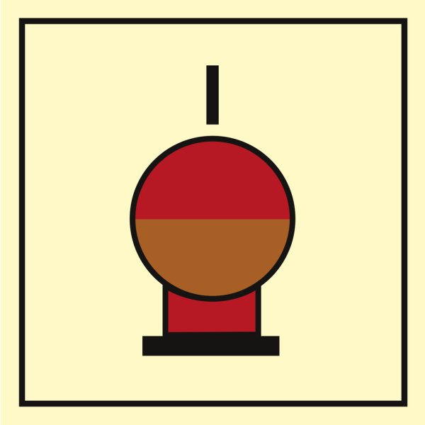 Fixed inergen fire extinguishing bottle - IMO Fire Control sign