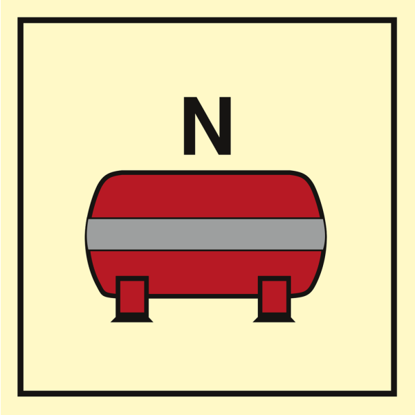 Fixed nitrogen fire extinguishing installation - IMO Fire Control sign - IMPA 336821