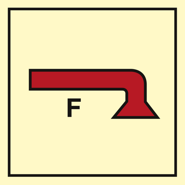 Space protected by foam - IMO Fire Control sign - IMPA 336016