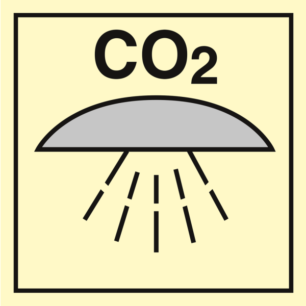 Space protected by CO2 fire extinguishing system - IMO Fire Control sign - IMPA 336859