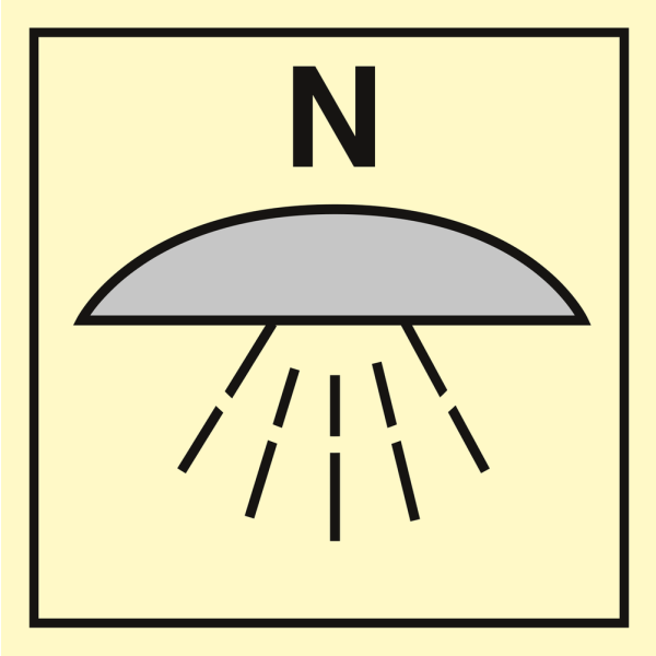 Space protected by Nitrogen fire extinguishing system - IMO Fire Control sign - IMPA 336877