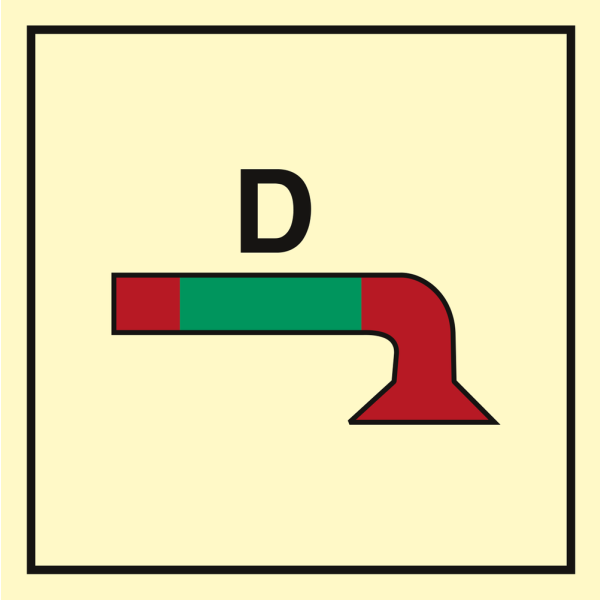 Space protected by drenching - IMO Fire Control sign
