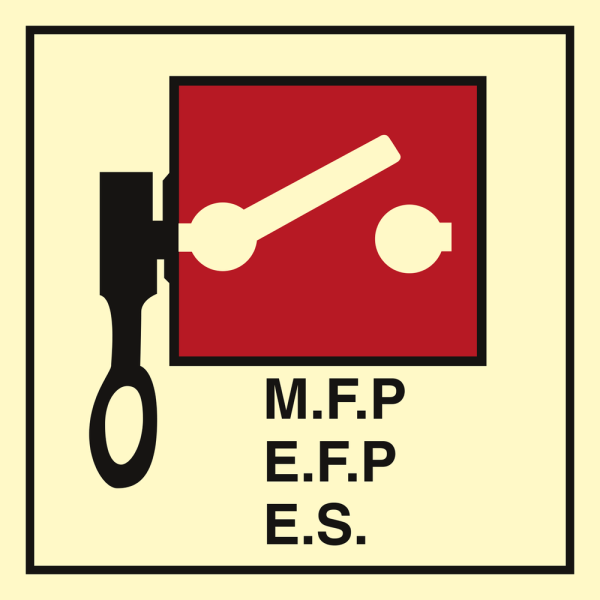 Remote controlled firepumps or emergency switches - IMO Fire Control sign - IMPA 336020