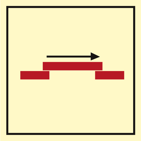 A class self closing sliding fire door - IMO Fire Control sign - IMPA 336772