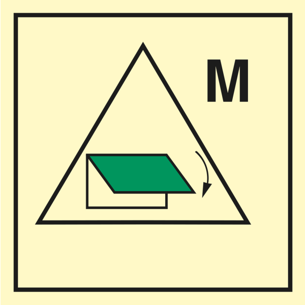 Fire control sign- Remote control for closing device for machinery spaces