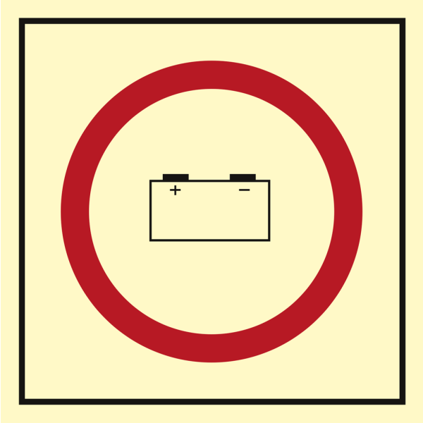 Emergency source of electrical power (battery) - IMO Fire Control sign - IMPA 336867
