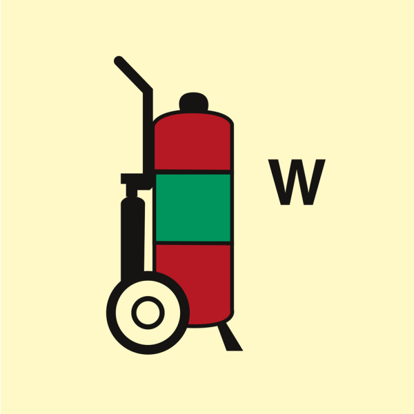 Fire control sign- Wheeled fire extinguisher Halon